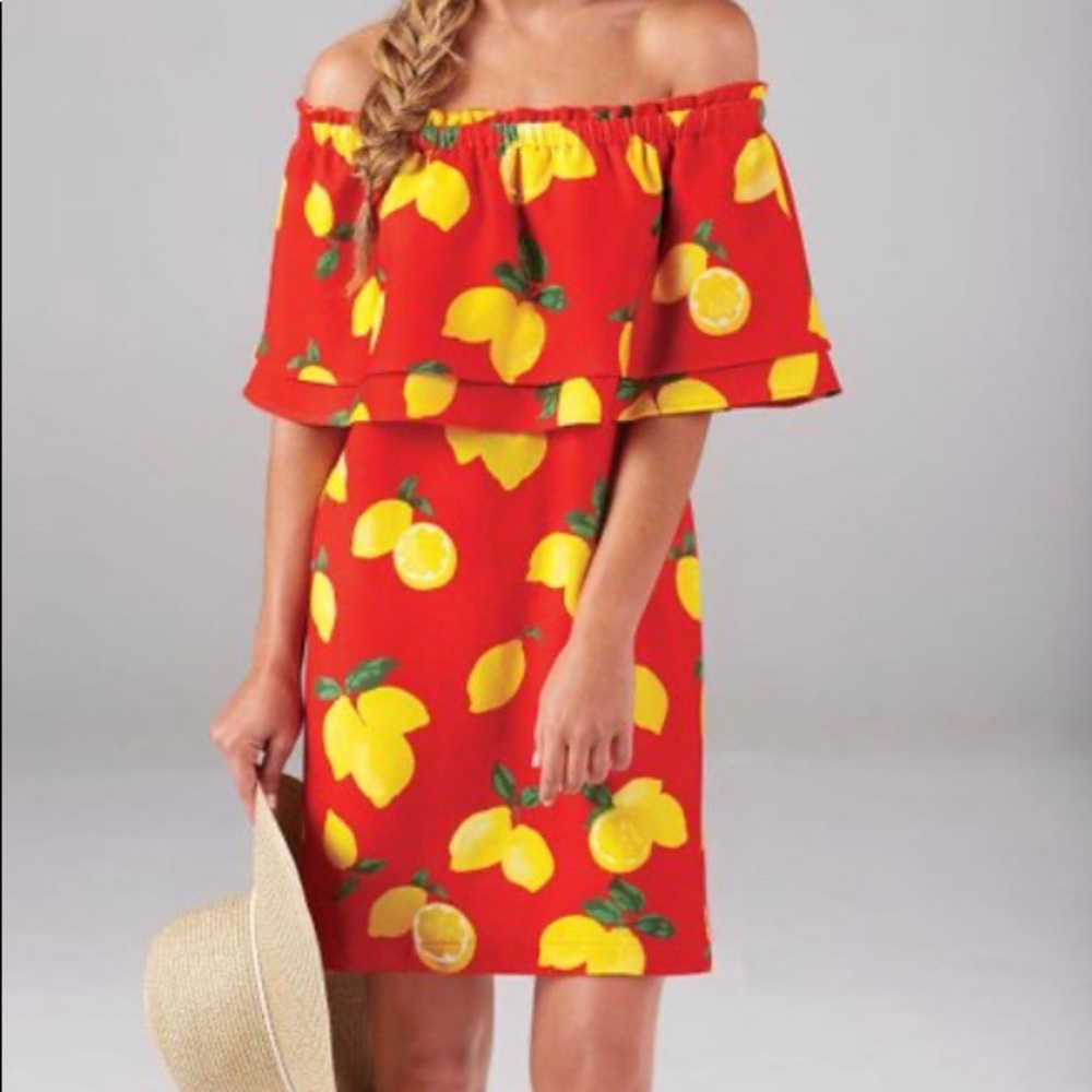 NWOT: Mudpie Lemon print “Pippa” dress